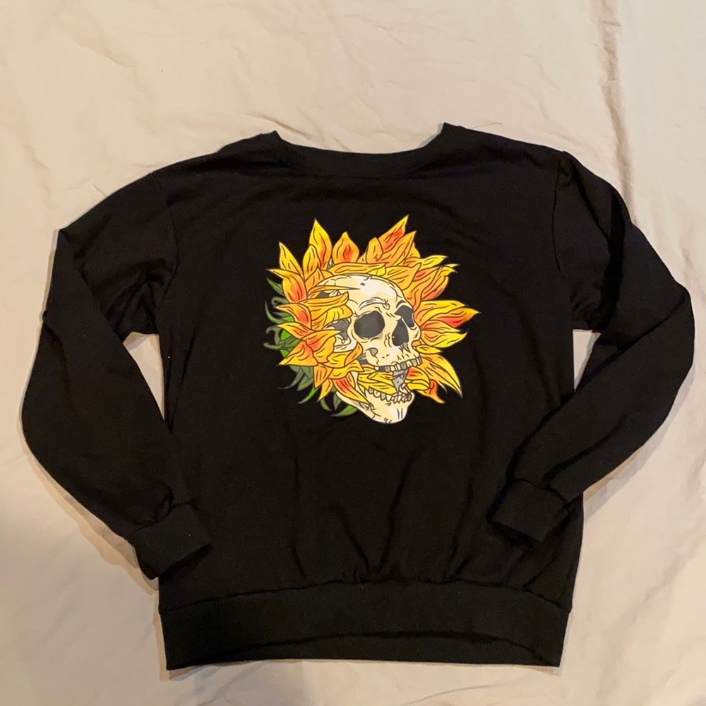 Sunflower skull sweatshirt